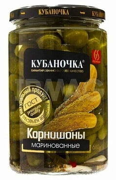 Огурцы маринованные Кубаночка 370г ст корнишоны