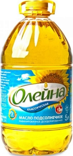 Масло подсолнечное Олейна 5л раф