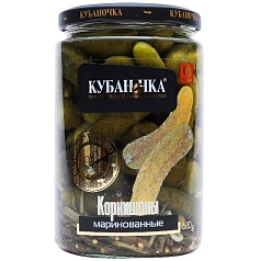 Огурцы маринованные Кубаночка 680г корнишоны ( нетто - 340 г)