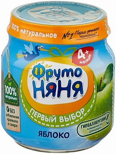 Пюре ФрутоНяня 100г яблоко