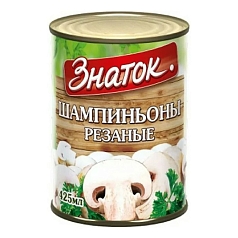 Грибы шампиньоны Знаток 400г ж/б резаные ( нетто-200 г)