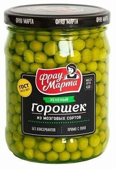 Горошек зеленый Фрау Марта 450г ст