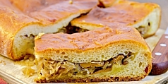 Пирог постный с капустой и грибами 1шт