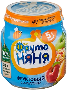 Пюре ФрутоНяня 100г фруктовый салатик