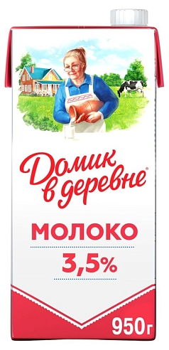 Молоко Домик в деревне 3,5% 950мл БЗМЖ