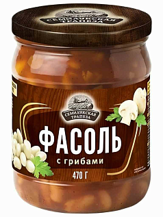 Фасоль Семилукская трапеза 470г с грибами в т/с ст