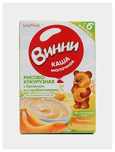 Каша Винни молочная 200г рис/кукуруза/банан