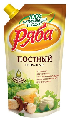 Майонез Ряба 372г постный
