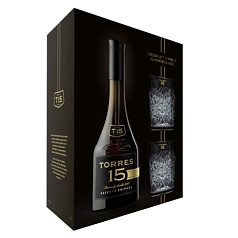 Бренди Торрес 0,7л 40% п/у +2 стакана