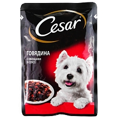 Корм Цезарь 85г говядина/овощи в соусе