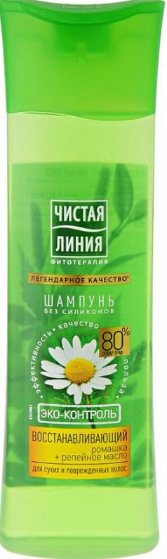 Шампунь для волос Чистая линия 400мл восстанавливающий  