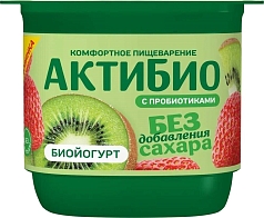 Йогурт Актибио 3% 130г киви/клубника б/сахара БЗМЖ