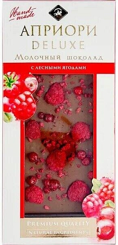 Шоколад Априори Делюкс 85г молочный/лесные ягоды