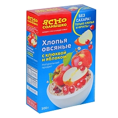 Хлопья Ясно солнышко 300г клюква/яблоко