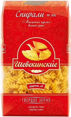 Макароны Шебекинские 450г спирали №366