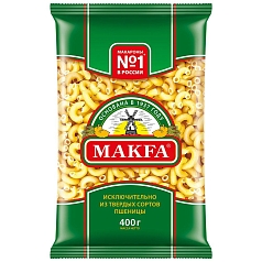 Макароны Макфа 400г рожки гладкие
