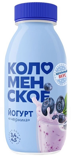 Йогурт Коломенский пит 2,5% 260мл черника БЗМЖ