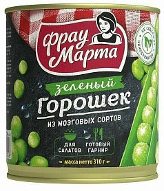Горошек зеленый Фрау Марта 310г ж/б