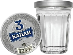 Водка Три Капли 0,1л 40% стакан