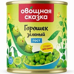 Горошек зеленый Овощная сказка 310г ж/б