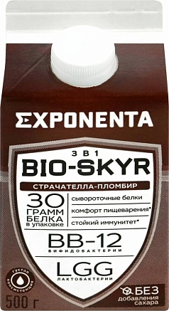 Напиток кисломолочный Экспонента Био Скир 500г страчателла/пломбир БЗМЖ