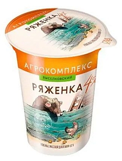 Ряженка Агрокомплекс 4% 300мл БЗМЖ