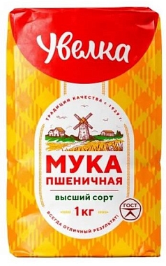 Мука Увелка пшеничная в/с 1кг