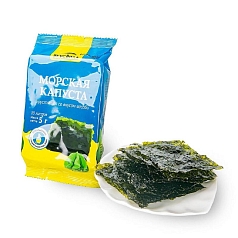 Морская капуста ВкусВилл 5г хрустящая васаби