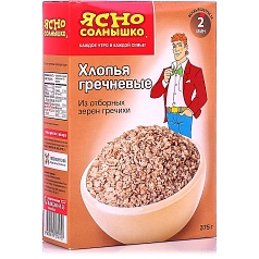 Хлопья Ясно солнышко 375г гречневые