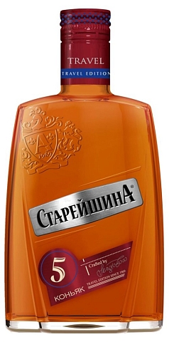 Коньяк Старейшина 5лет 0,25л 40% фляга РОССИЯ