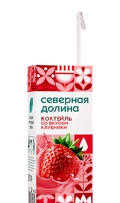 Коктейль молочный Северная долина 2,5% 200г клубника