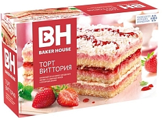 Торт Бакер Хаус 350г клубничный СЗМЖ