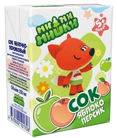 Сок МиМиМишки 200мл яблоко/персик