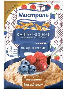 Каша Мистраль овсяная 40г земляника/голубика