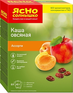 Каша Ясно Солнышко 270г абрикос/яблоко/изюм