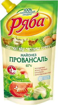 Майонез Ряба 55,5% 192г провансаль